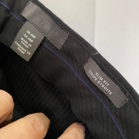 H&M SLIM FIT BLACK MENS CHINO DRESS PANTS SZ 40 NWT - Picture 5 of 6